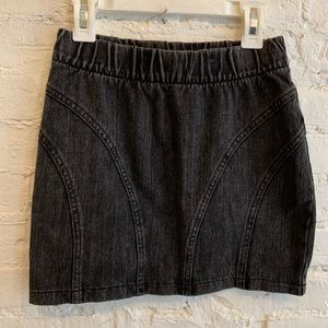 H&M Stretch Black Denim Mini Skirt